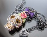 Colar Caveira Flor